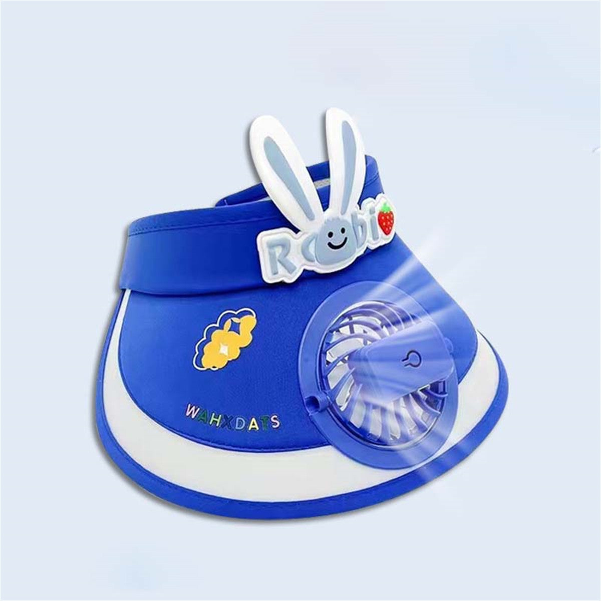 Children's casual cute style bucket hat with rechargeable fan