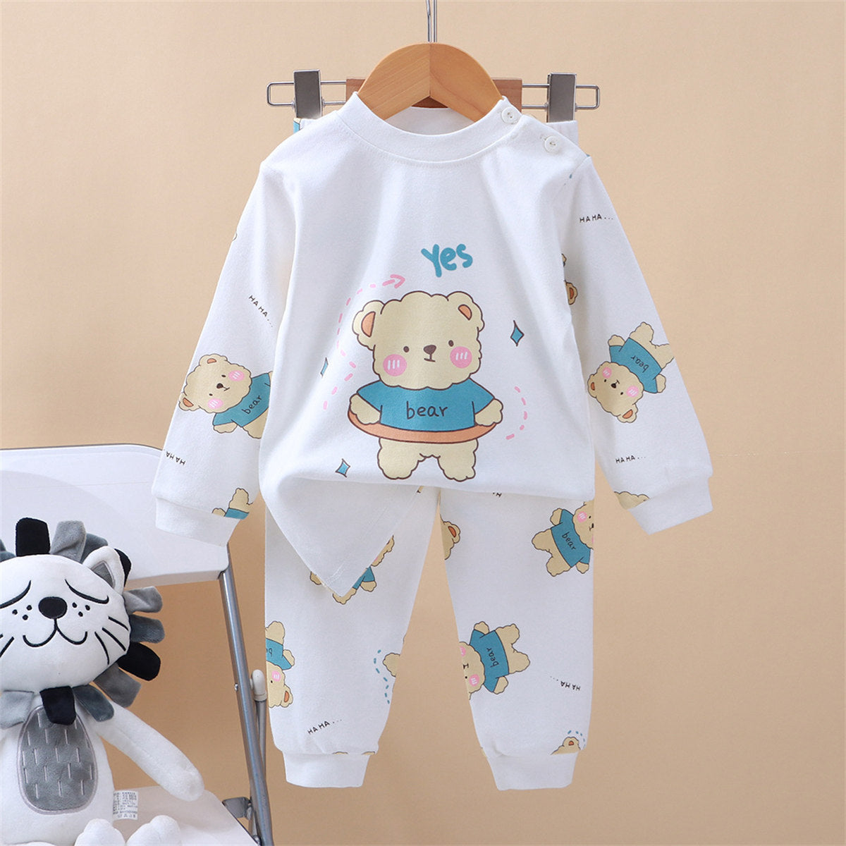 Cute Girls Pure Cotton Home Clothes Set