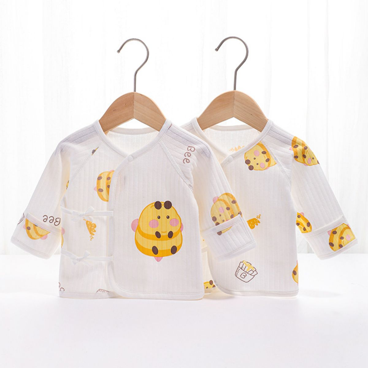 Newborn half back clothes four seasons infant clothes pure cotton newborn baby double layer belly protection tops