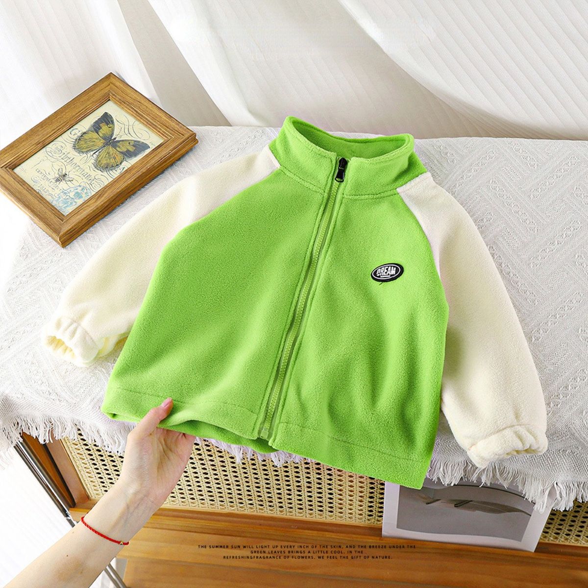 Children's autumn and winter polar fleece jacket boys plus velvet warm jacket tops girls baby thick double-sided fleece casual cotton coat