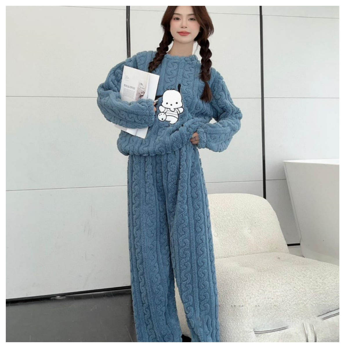 Autumn and winter long-sleeved Hapa dog fleece suit thickened homewear