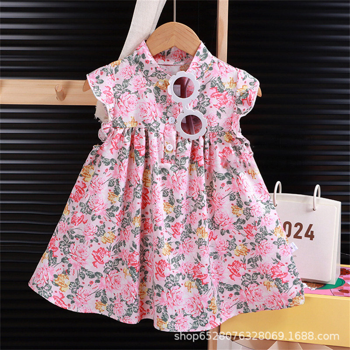 Girls Floral Dress A-line Cute Princess Dress Children's Puffy Skirt