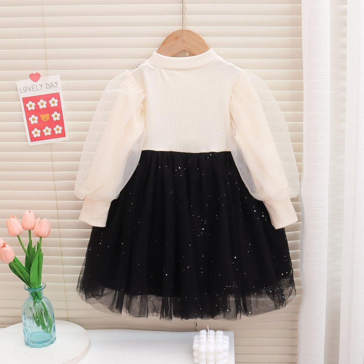 Autumn Puff Sleeve Tulle Princess Dress