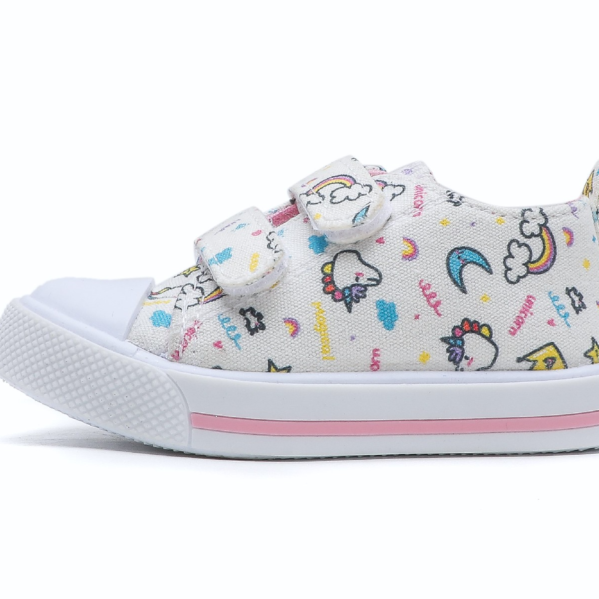 Toddler Girls Autumn Cute Printed Unicorn Pattern Low Top Canvas Shoes