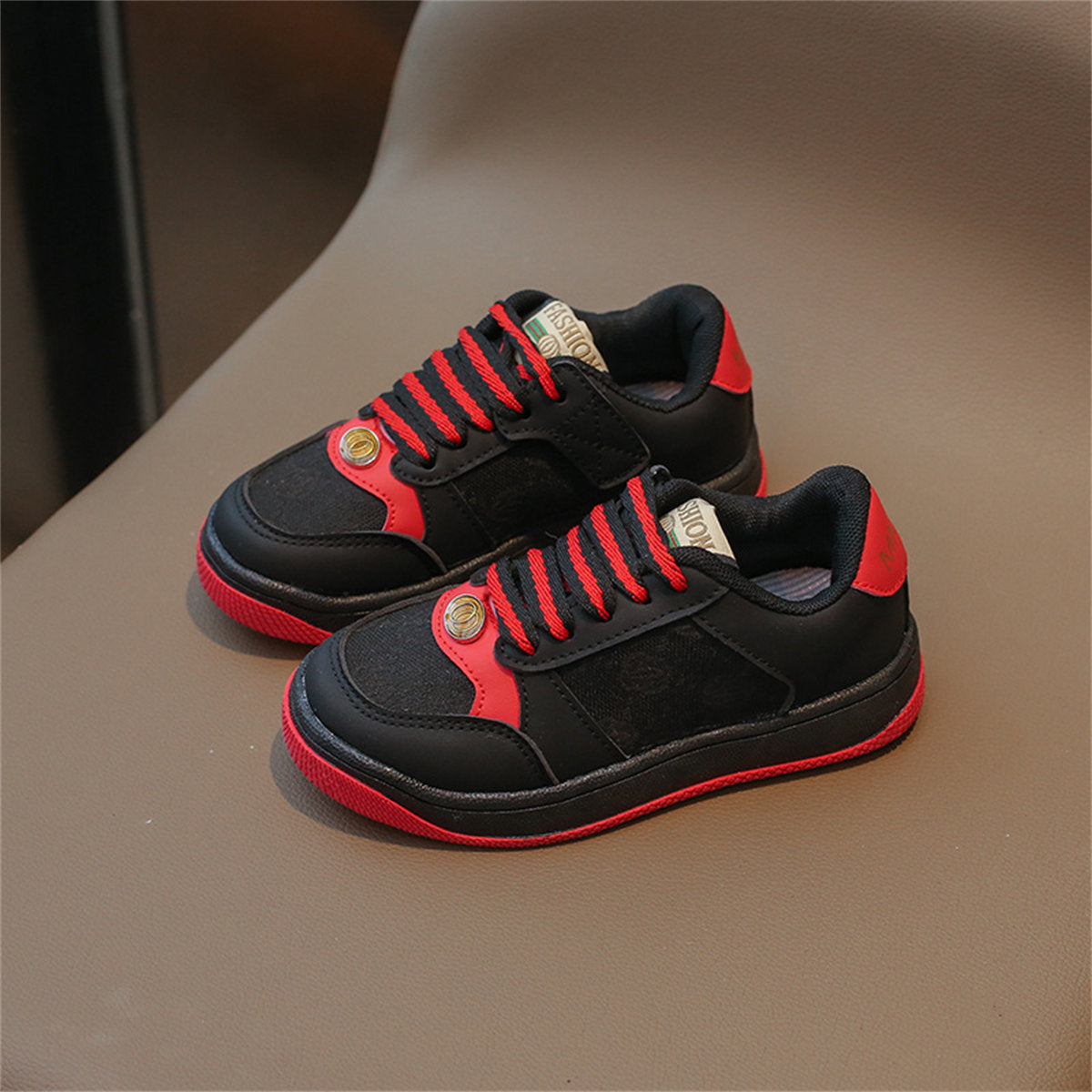 Children's and children's color matching print temperament urban style soft bottom low top sneakers