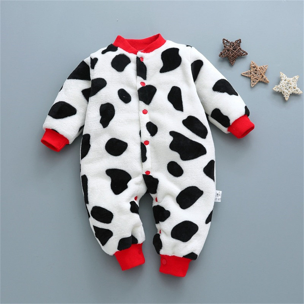 Baby coral fleece flannel warm bodysuit pajamas