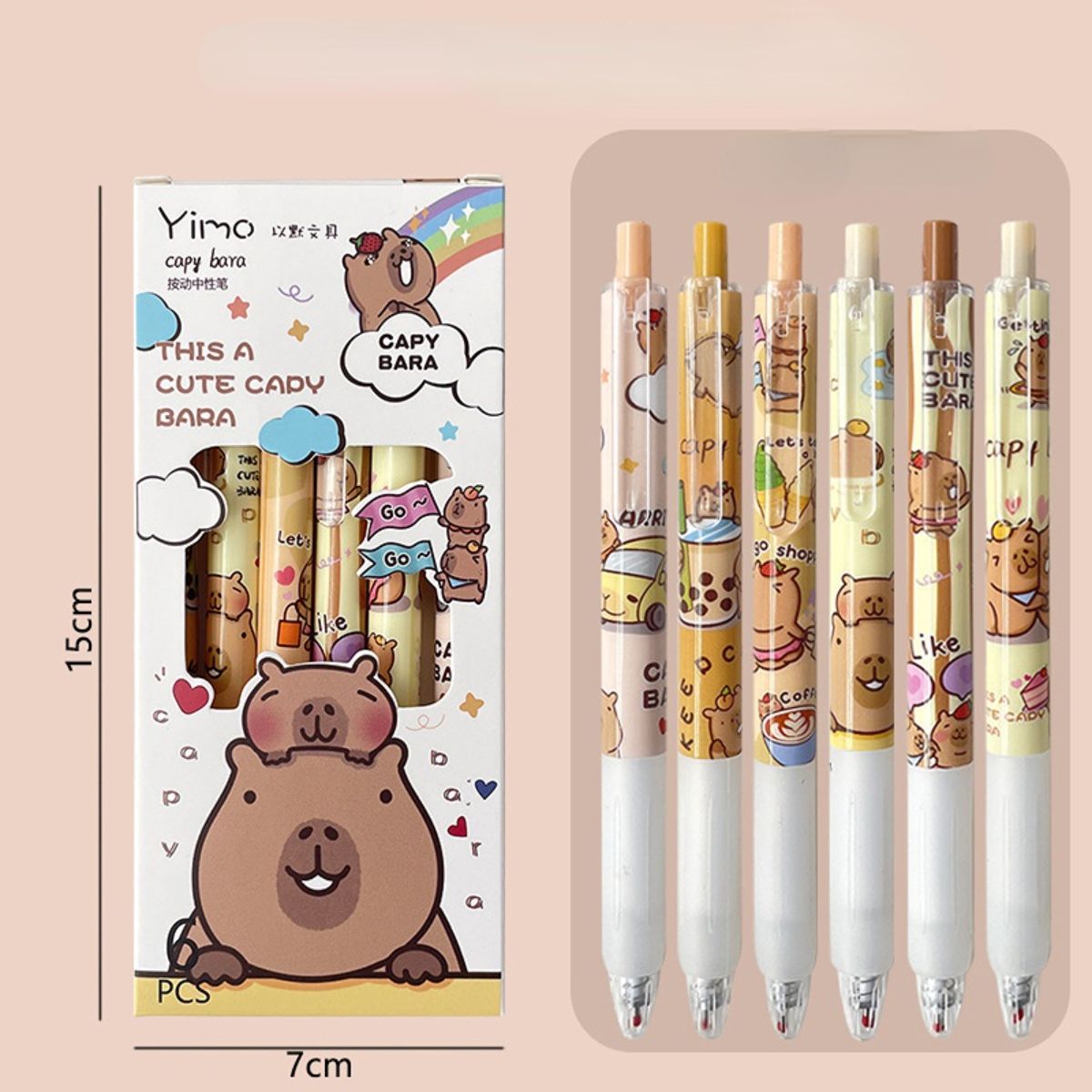 Capybara boxed click pen high value large capacity cartoon neutral pen