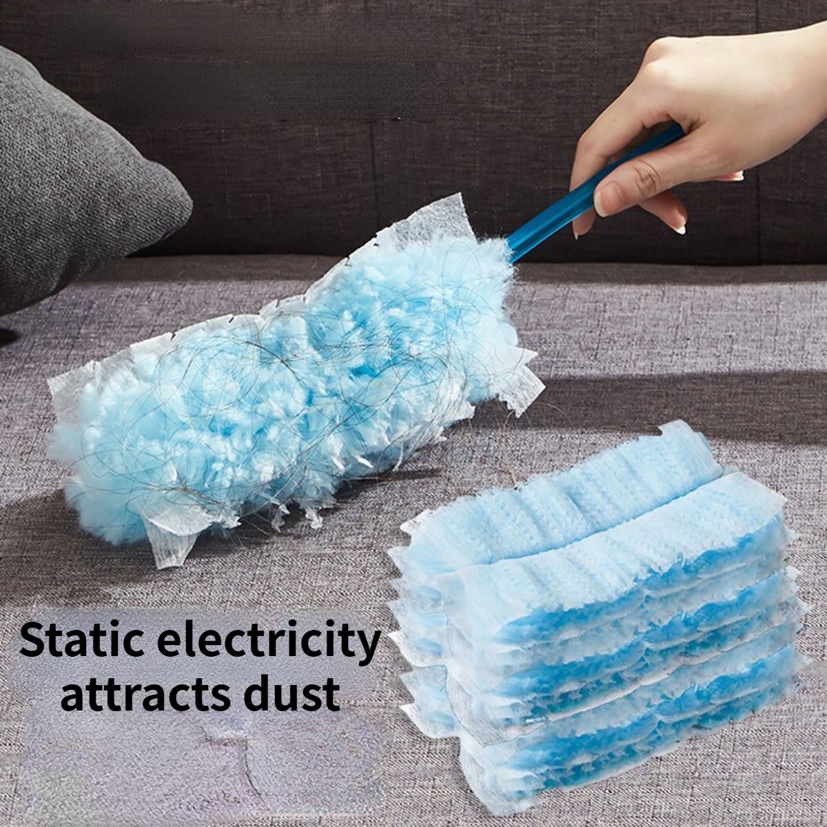 Household electrostatic adsorption dust removal duster rod to clean dust artifact car cleaning feather duster disposable replacement head