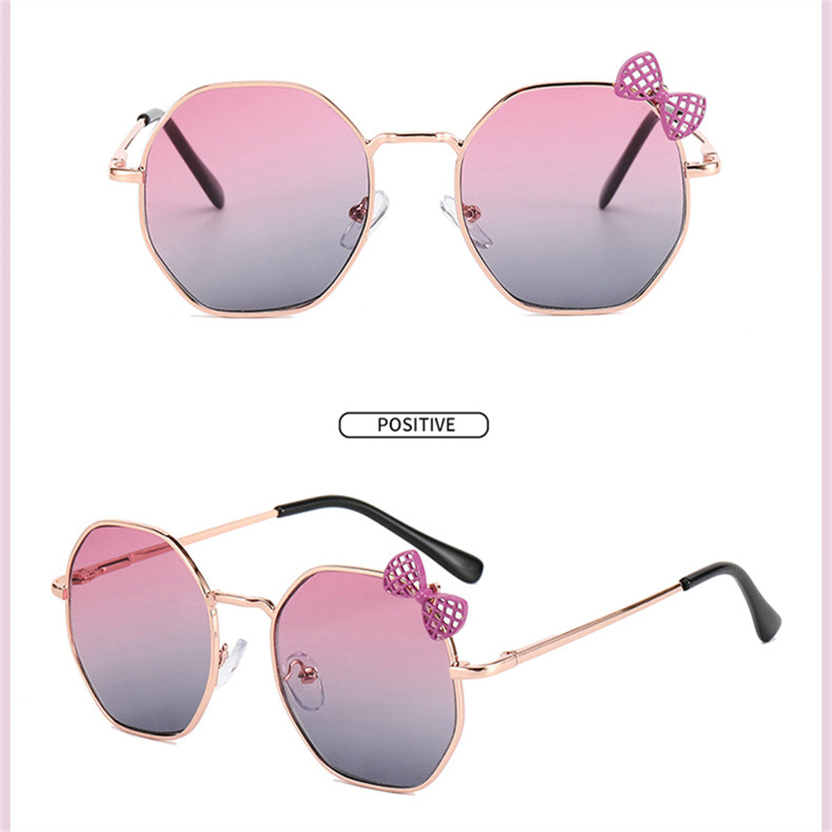 Children's Fashion Bow Irregular Metal Sunglasses