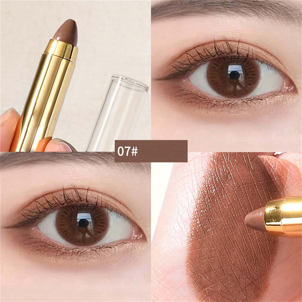 Lazy eye makeup eye shadow pen eye silkworm highlight pen double head eye shadow stick micro bead matte