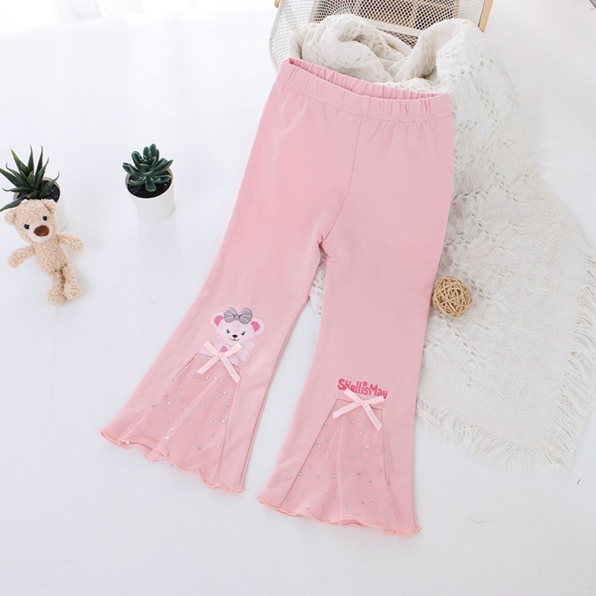 Spring girls bell bottom pants Spring and autumn new children's outerwear pants little girls all-match trousers