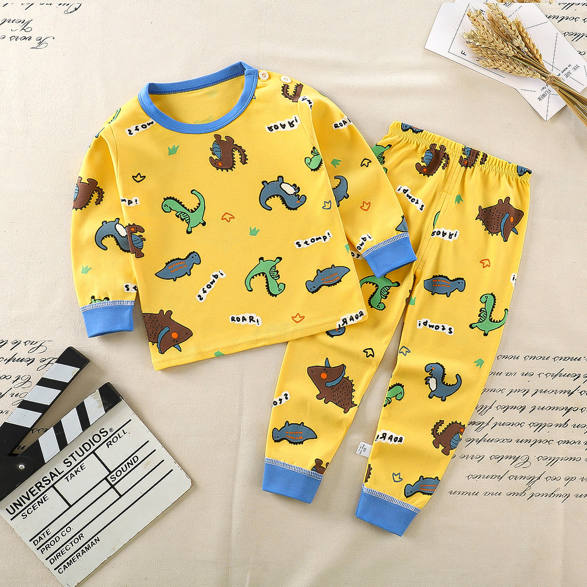 Children's underwear set pure cotton pajamas for boys full print cartoon pattern