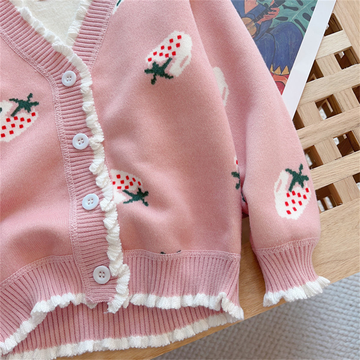 Cardigan children's clothing plus velvet thick sweater children's spring autumn winter warm coat girl