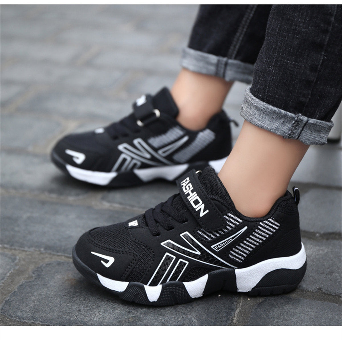 Medium and large boys' color matching cool style warm sports casual versatile sports shoes