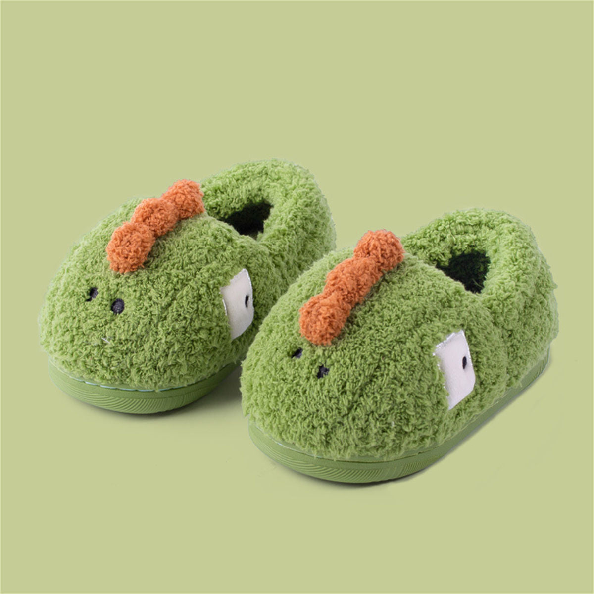 Children&#39;s winter velvet dinosaur cartoon cute style warm bag with hooded cotton slippers