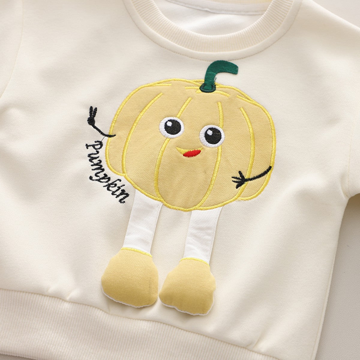 Boys' new style cartoon pumpkin children's clothes spring and autumn fashionable all-match sweater two-piece warm children's clothing