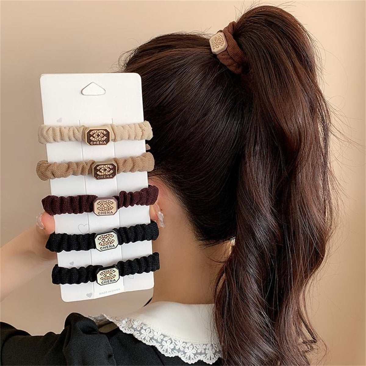 Adult small fragrance style simple temperament style elastic autumn and winter hair rope