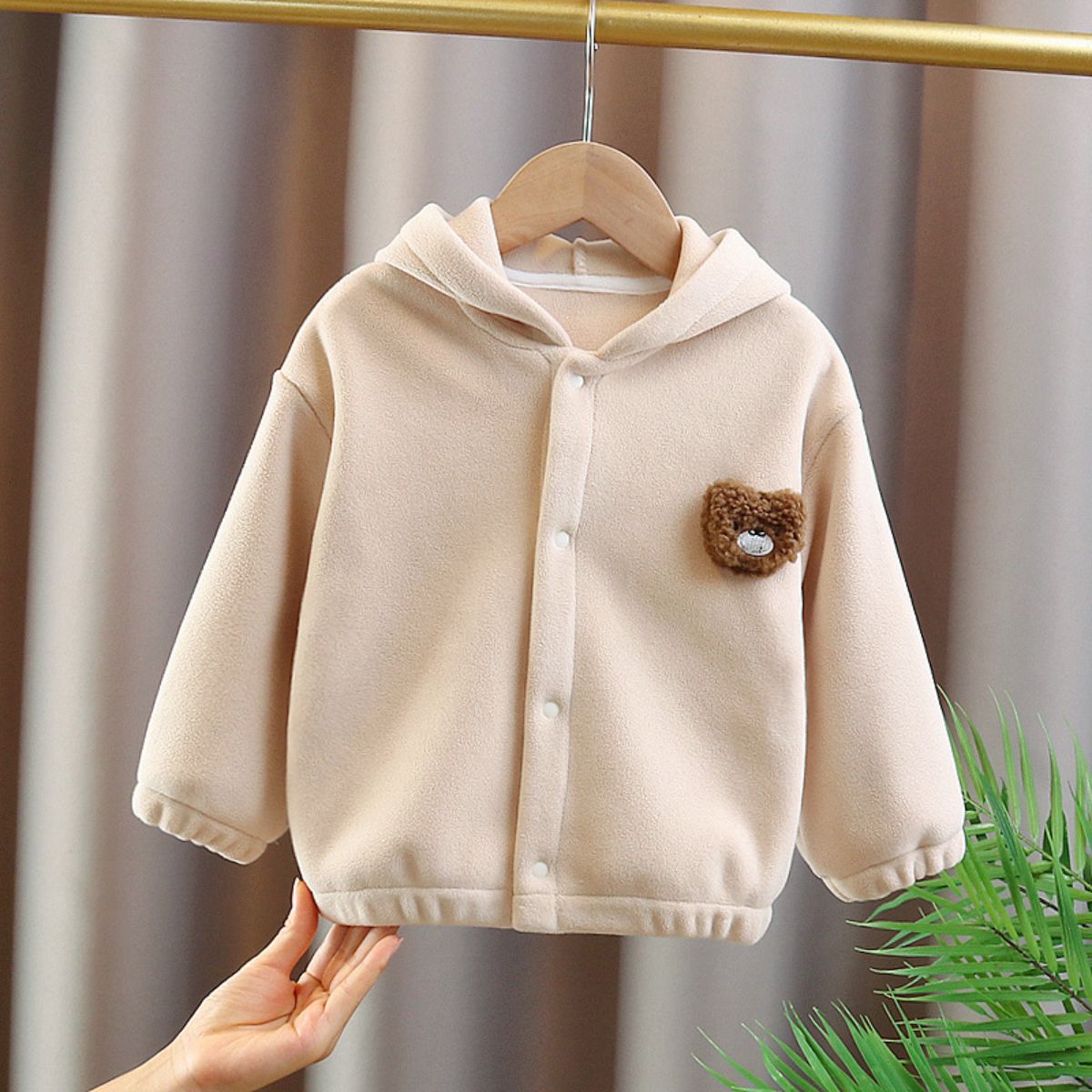 Children&#39;s winter clothing double-sided velvet cartoon hooded long-sleeved jacket