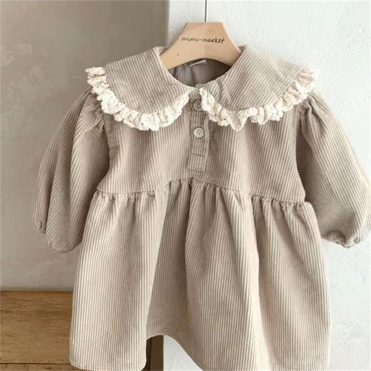 Girls baby wick skirt lace doll collar dress