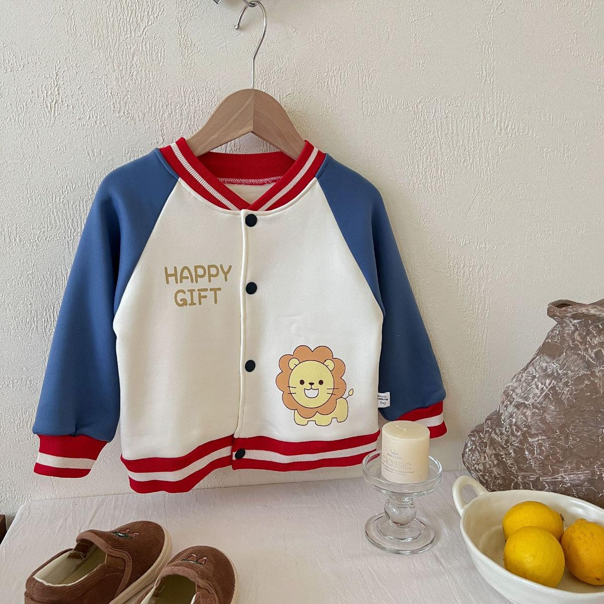 Children's baseball jackets boys and girls warm jackets autumn and winter new baby tops