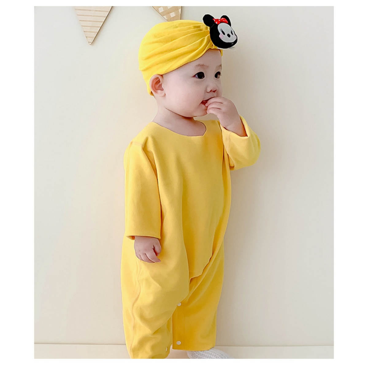 Infant and toddler double-sided brushed long-sleeved boneless warm romper