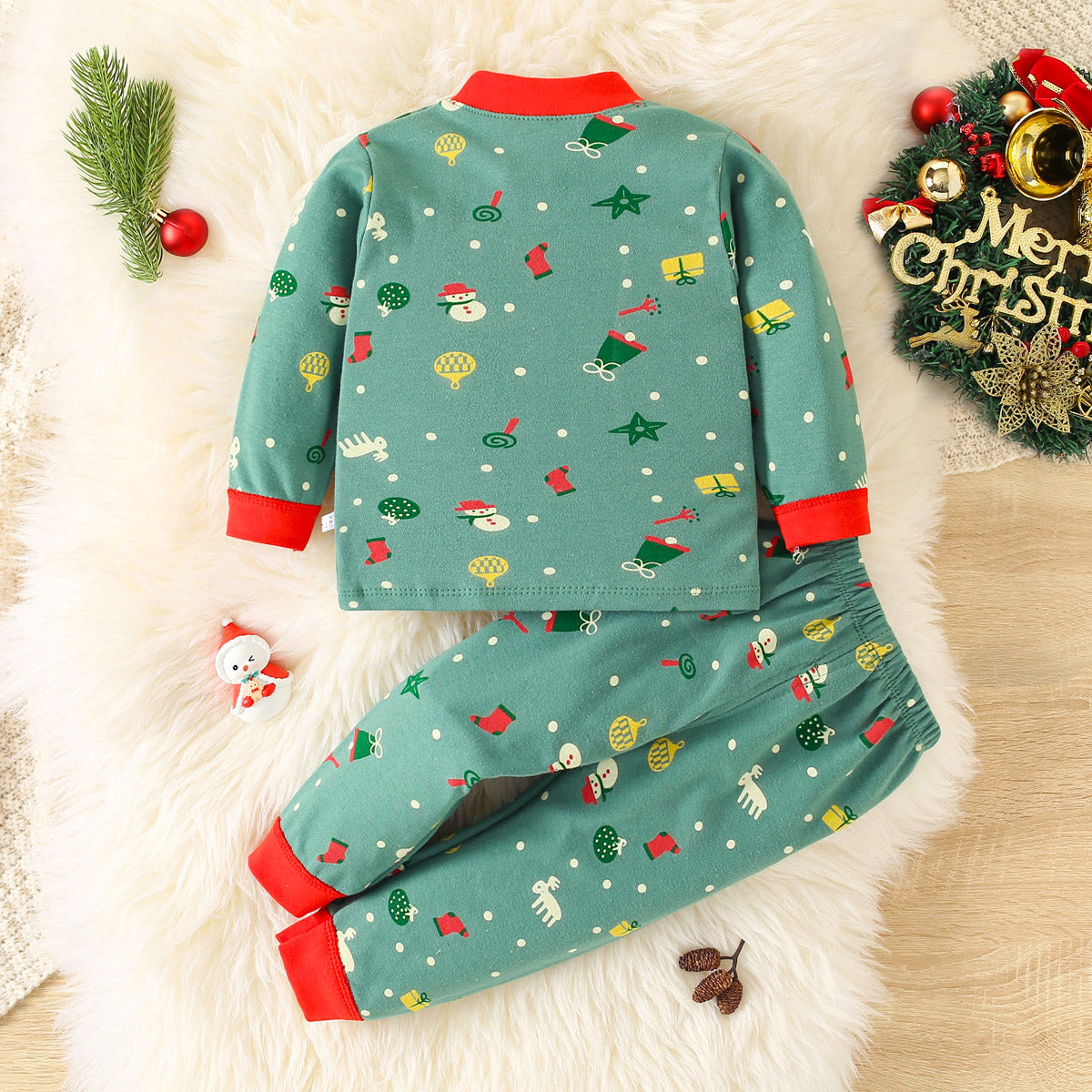 Boys Cute Christmas Home Clothes Pajamas Set