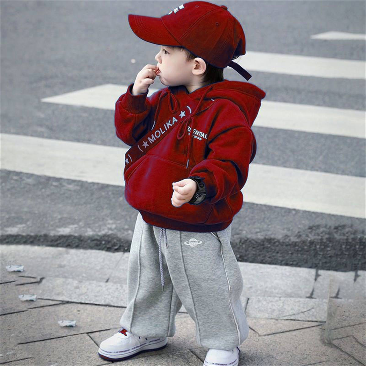 boys autumn and winter fleece sweatshirt