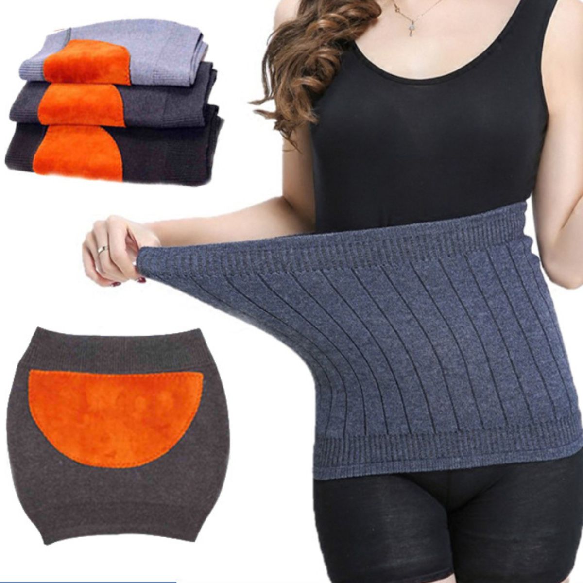 Imitation cashmere warm belly and waist protection belt for women to protect against cold and protect stomach and uterus