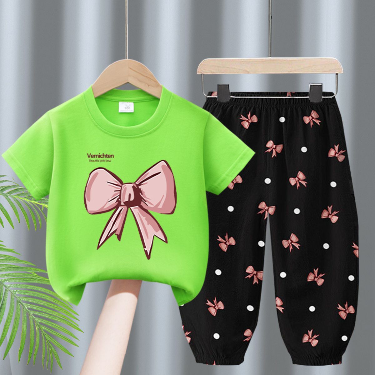 Girls suits summer little girls clothes children's short-sleeved suits casual fashion