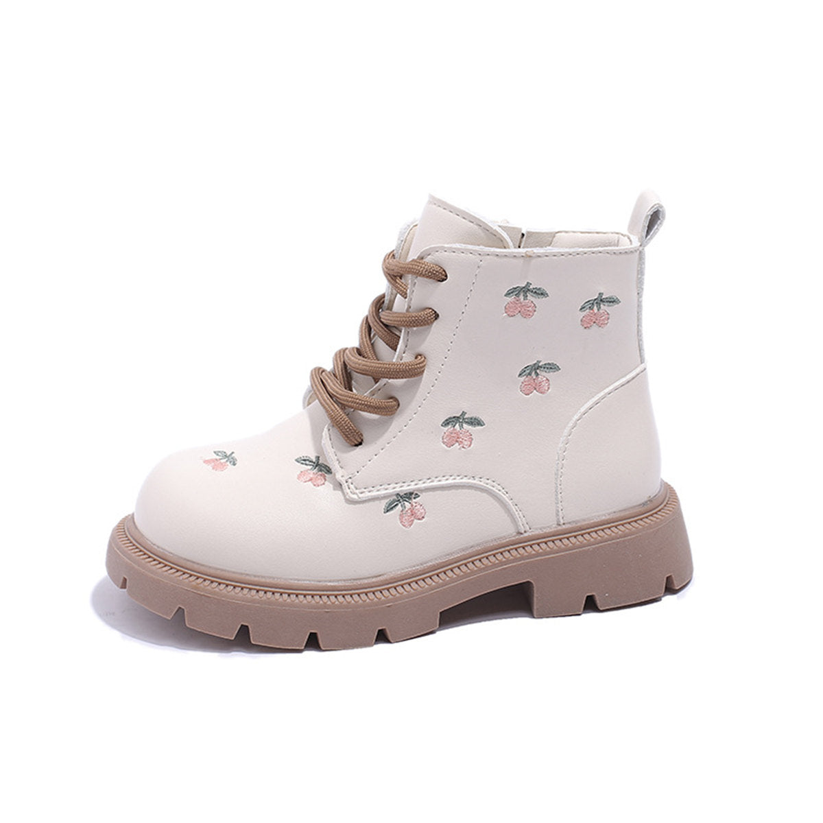 Sweet lady style embroidered waterproof and non-slip Martin boots for middle and large children