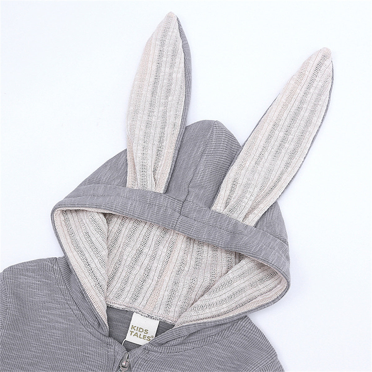 Baby big ears bunny hooded zipper romper