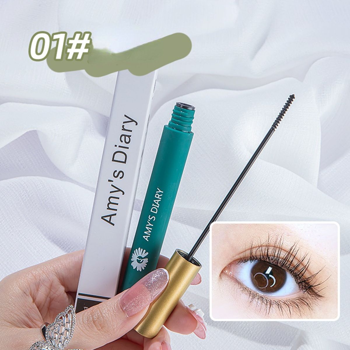 Waterproof and sweat-proof mascara with long curling and thickening brush