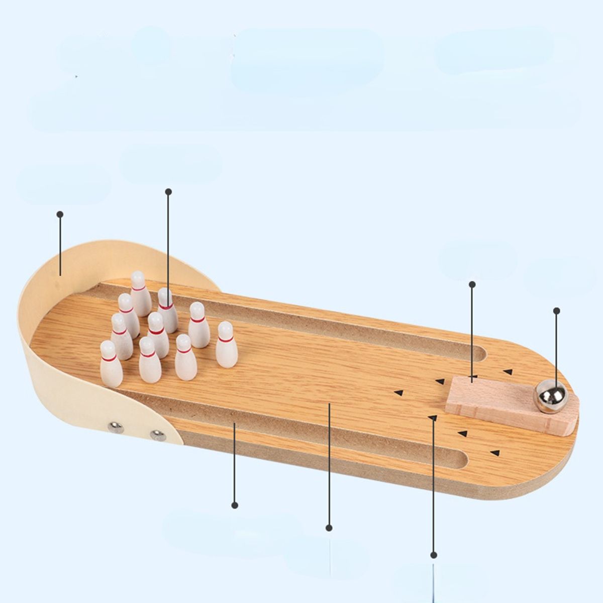 Early childhood educational toys for children, parent-child interactive mini bowling wooden toys