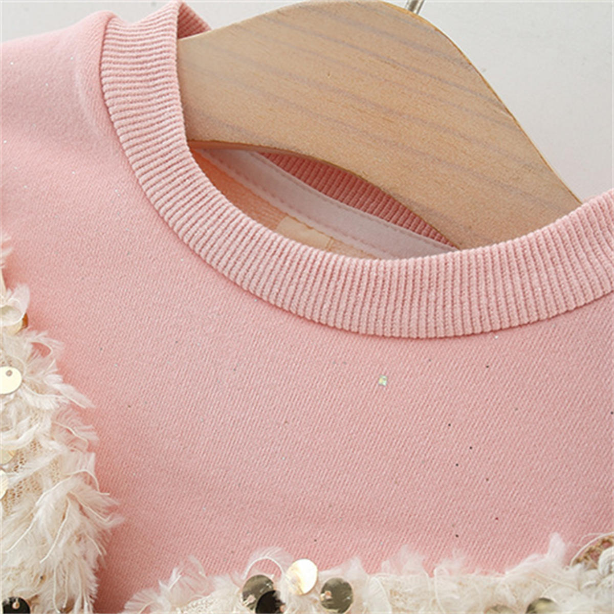 Girls autumn and winter bow velvet long-sleeved sweatshirt