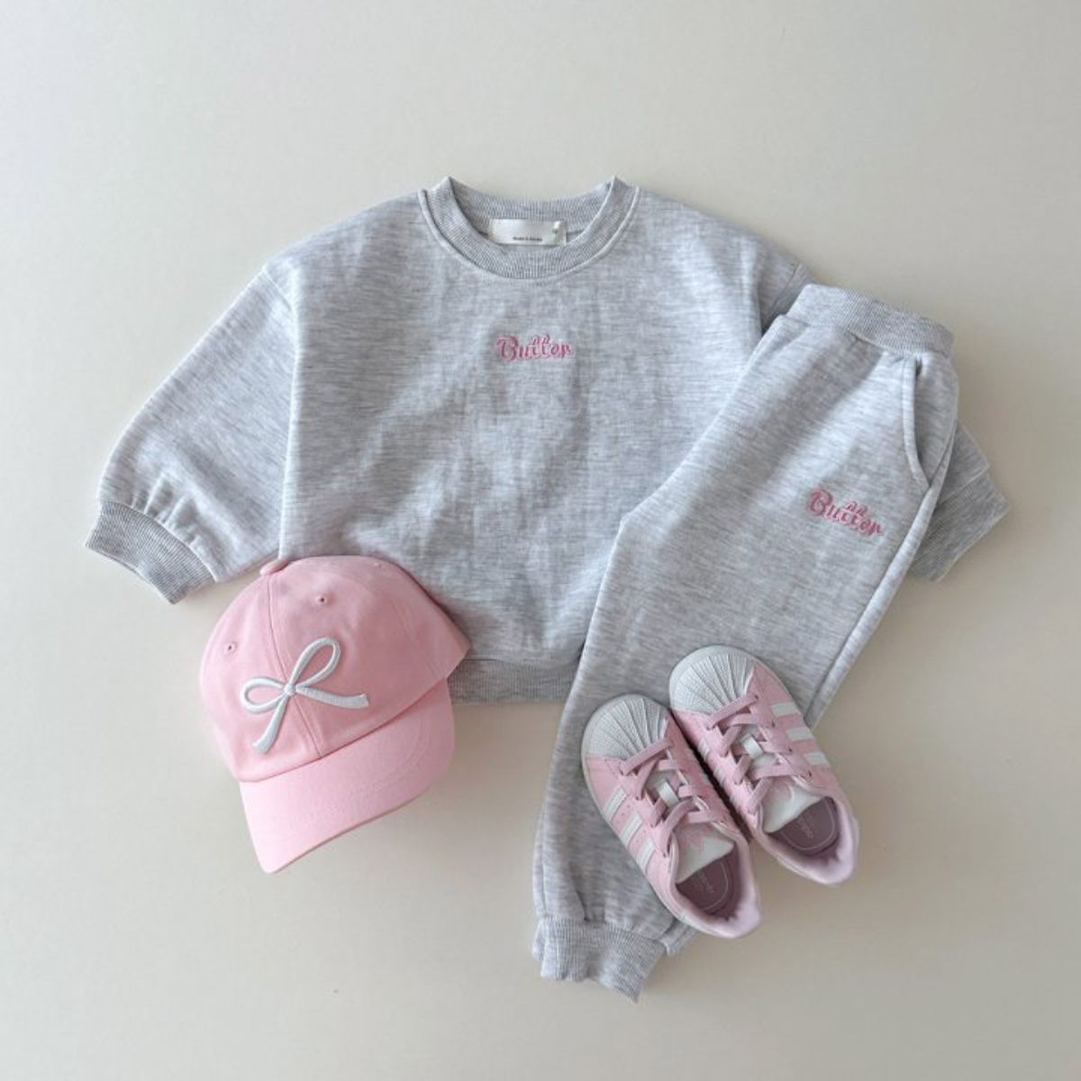 New cotton letter colored boys and girls sweatshirt + trousers suit for small and medium-sized children