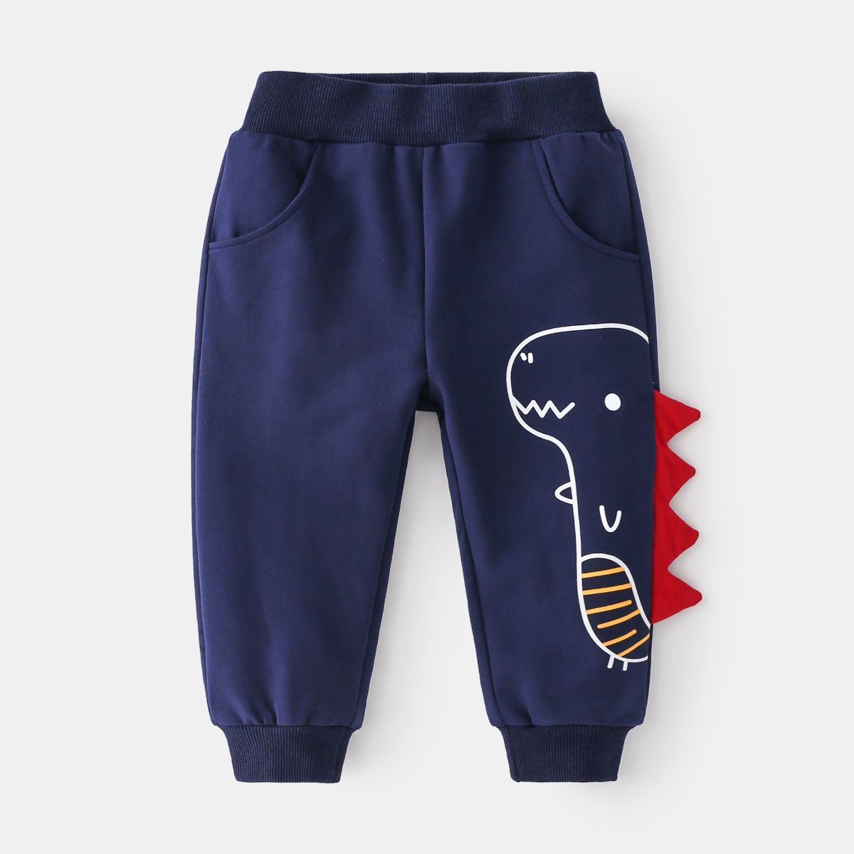 Cartoon cute solid color pants rubber belt trendy fashion trousers boys sports pants