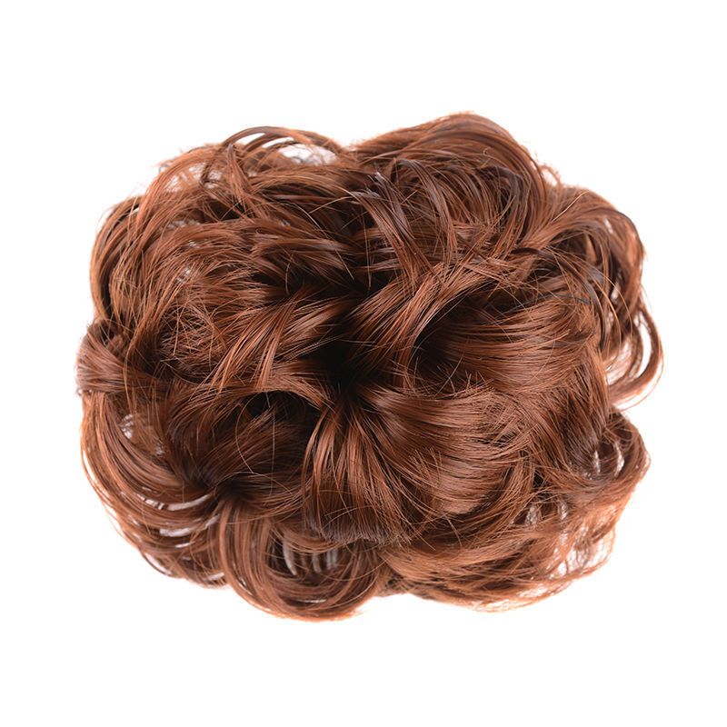 Wig women's clip-on hair band, bun, hair bun, short curly hair, clip-on flower bud head, fluffy big hair band