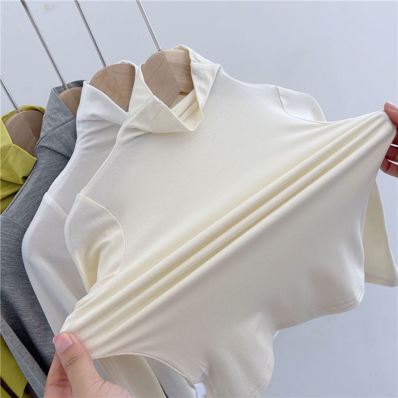 Children&#39;s half turtleneck top versatile casual bottoming shirt