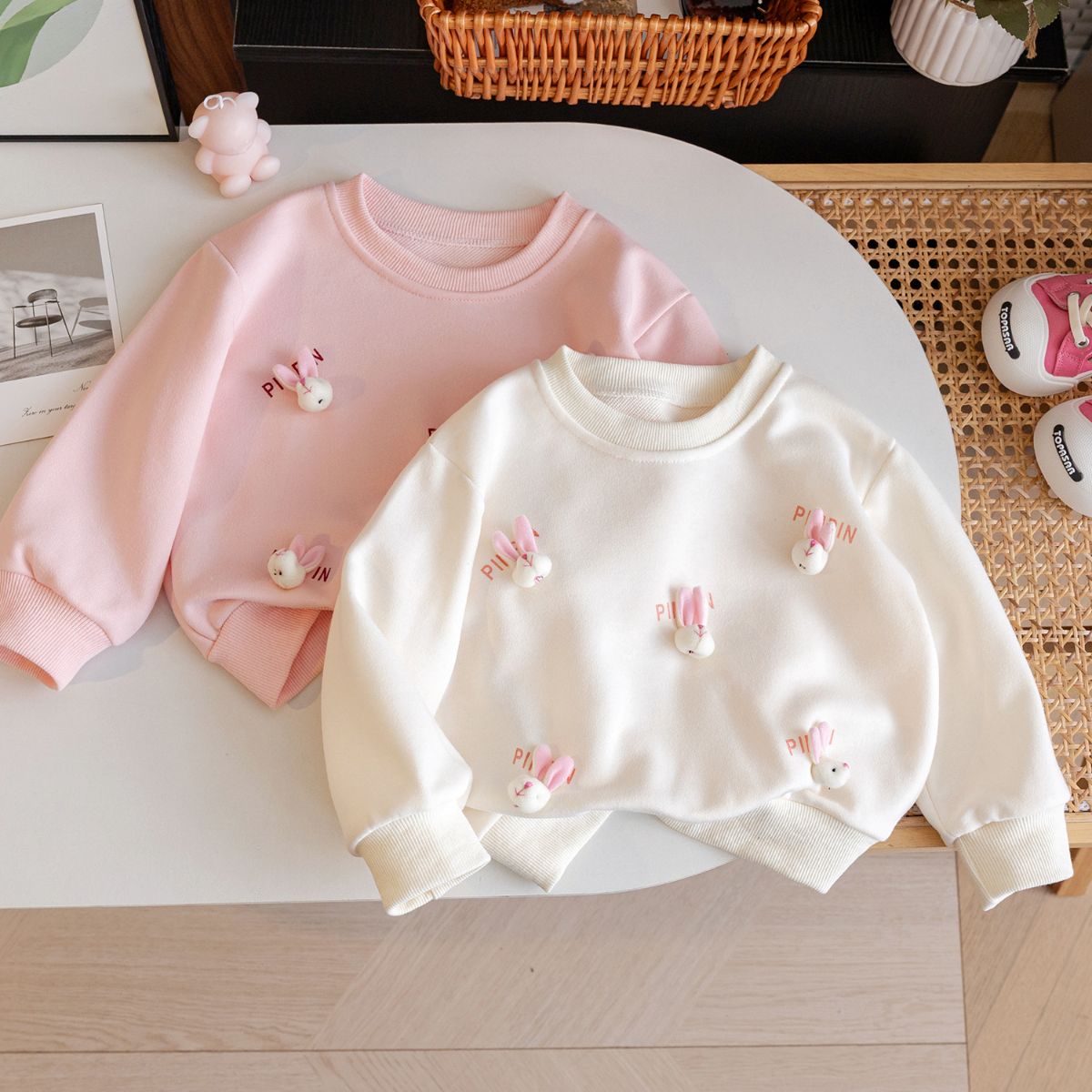 Autumn 3D Rabbit Girls' Cute Cartoon Sweatshirt