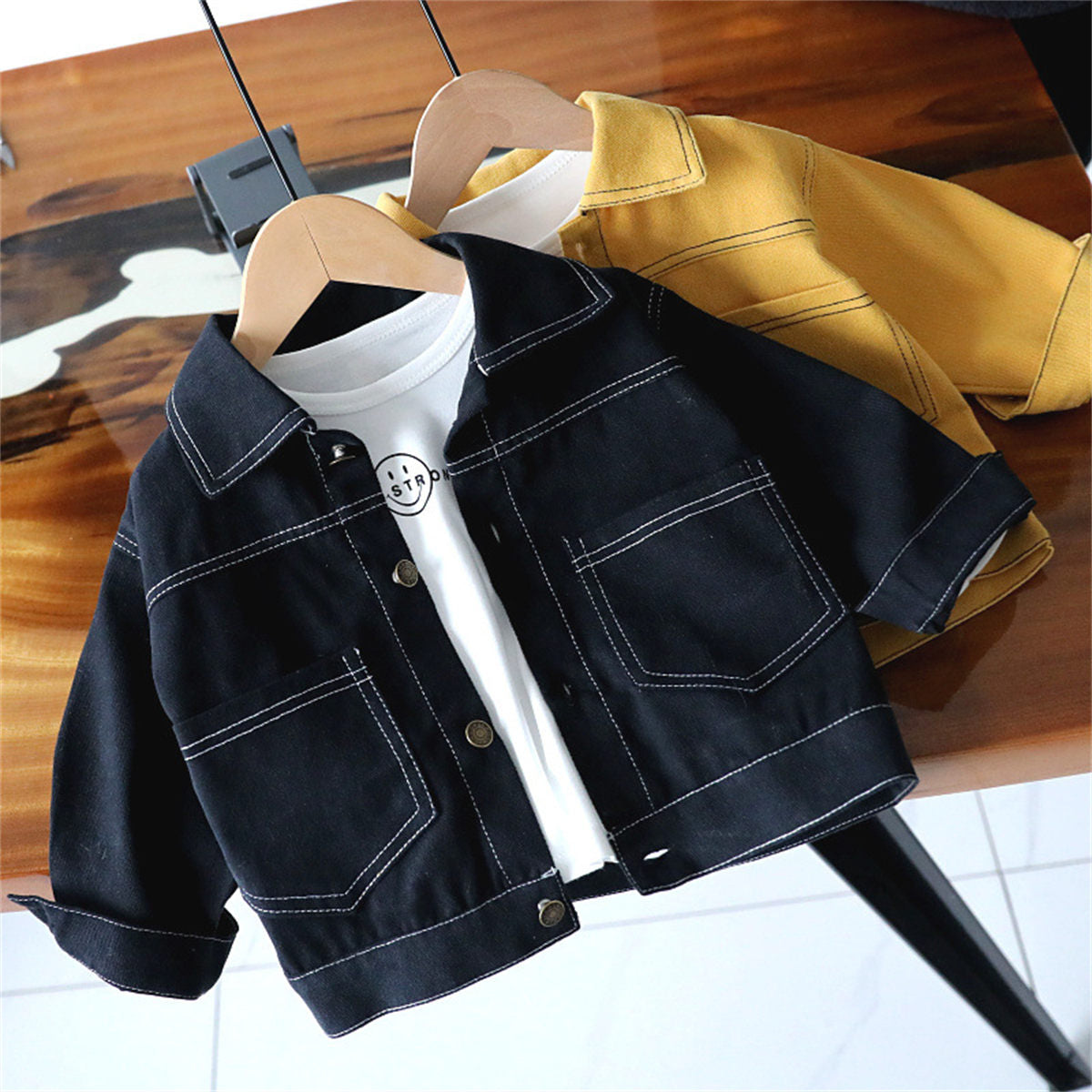 Baby denim jacket 3 spring clothes boys spring and autumn tops children's spring and autumn jackets outdoor clothes