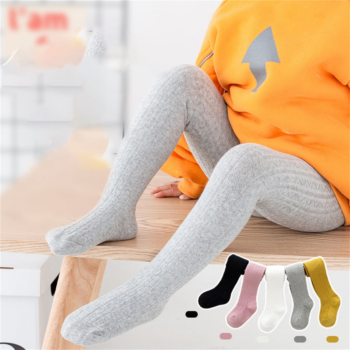 Children's solid color pantyhose