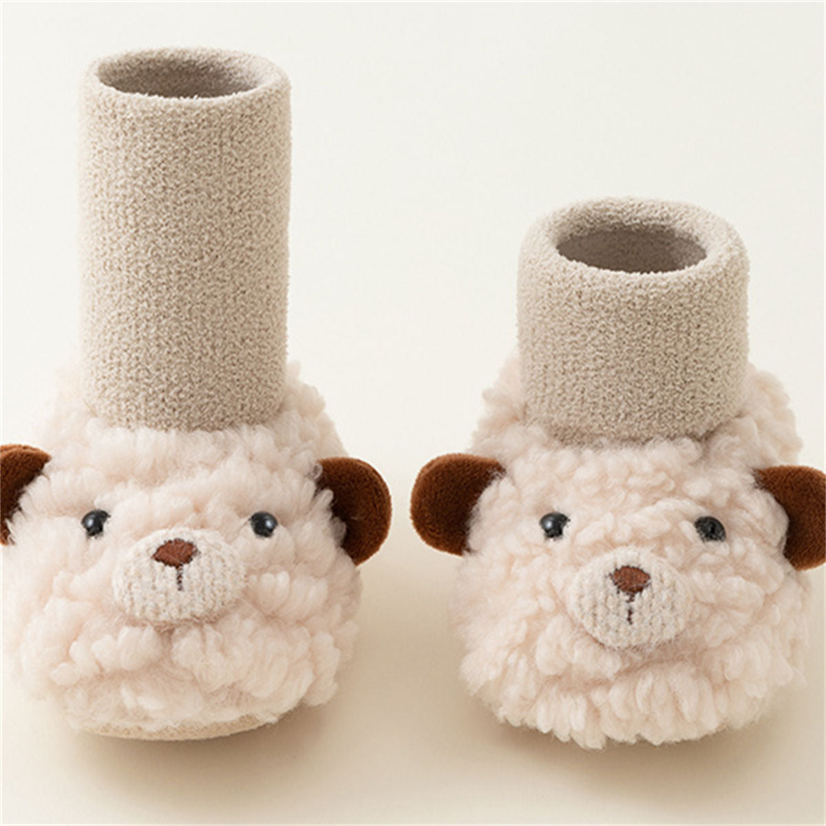 Winter plush cute bear style cotton shoes for baby boys and girls