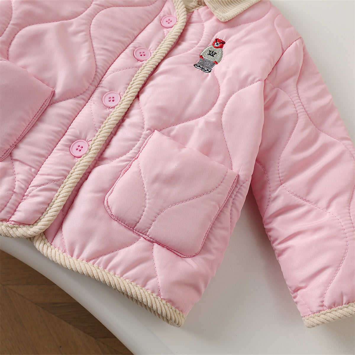 Children&#39;s cotton-padded jacket for girls in autumn and winter, new style, fashionable and casual, plus velvet, baby girl winter clothing, warm cotton-padded jacket