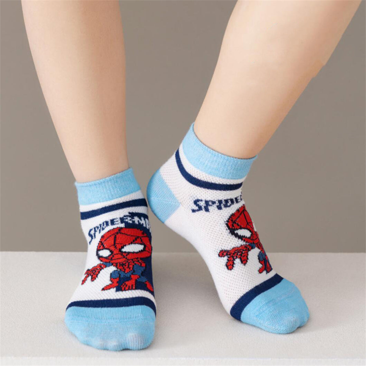 Children's 5-pair set of cartoon spider socks