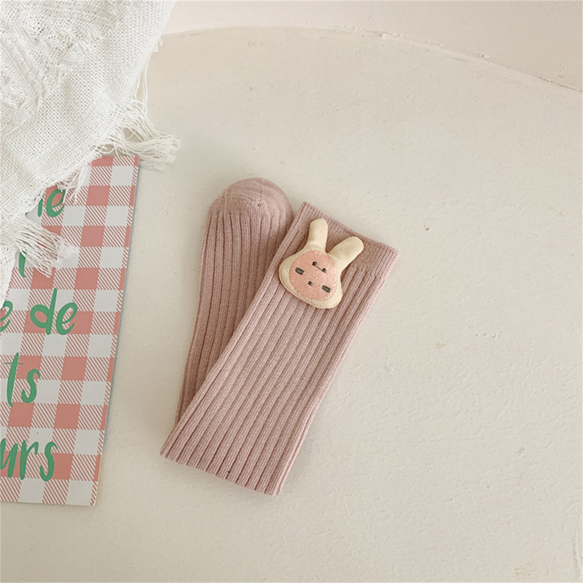 Children's cute doll pattern cute cartoon style calf socks mid-tube socks