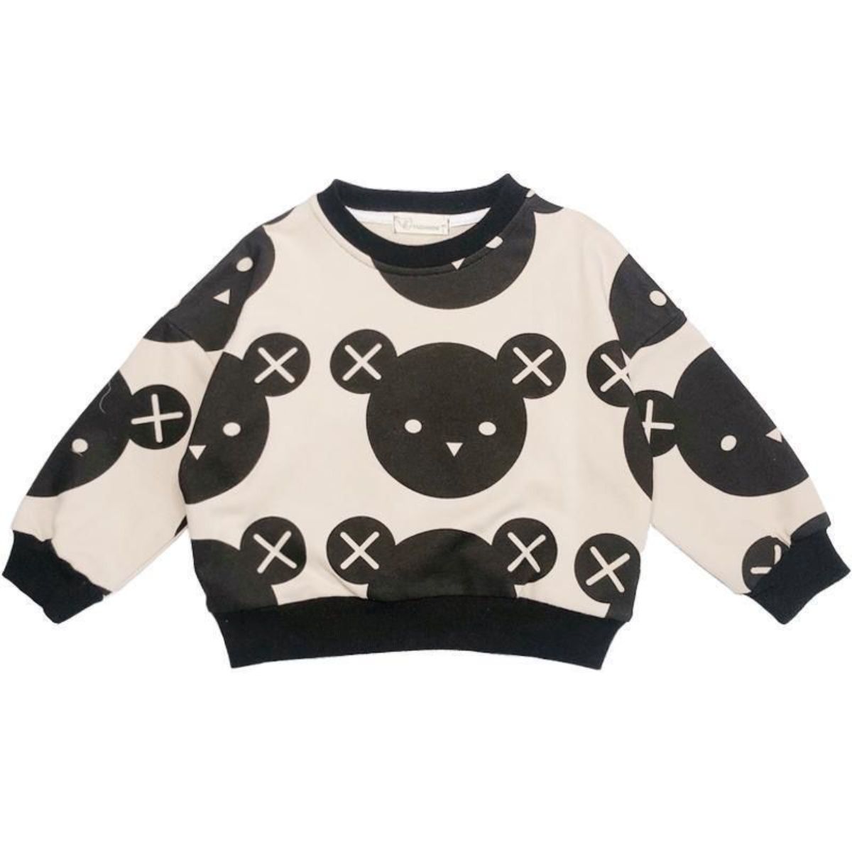 Girls Spring and Autumn Sweater New Style Children's Long Sleeve Bear Small and Medium Children Two-piece Cartoon Suit