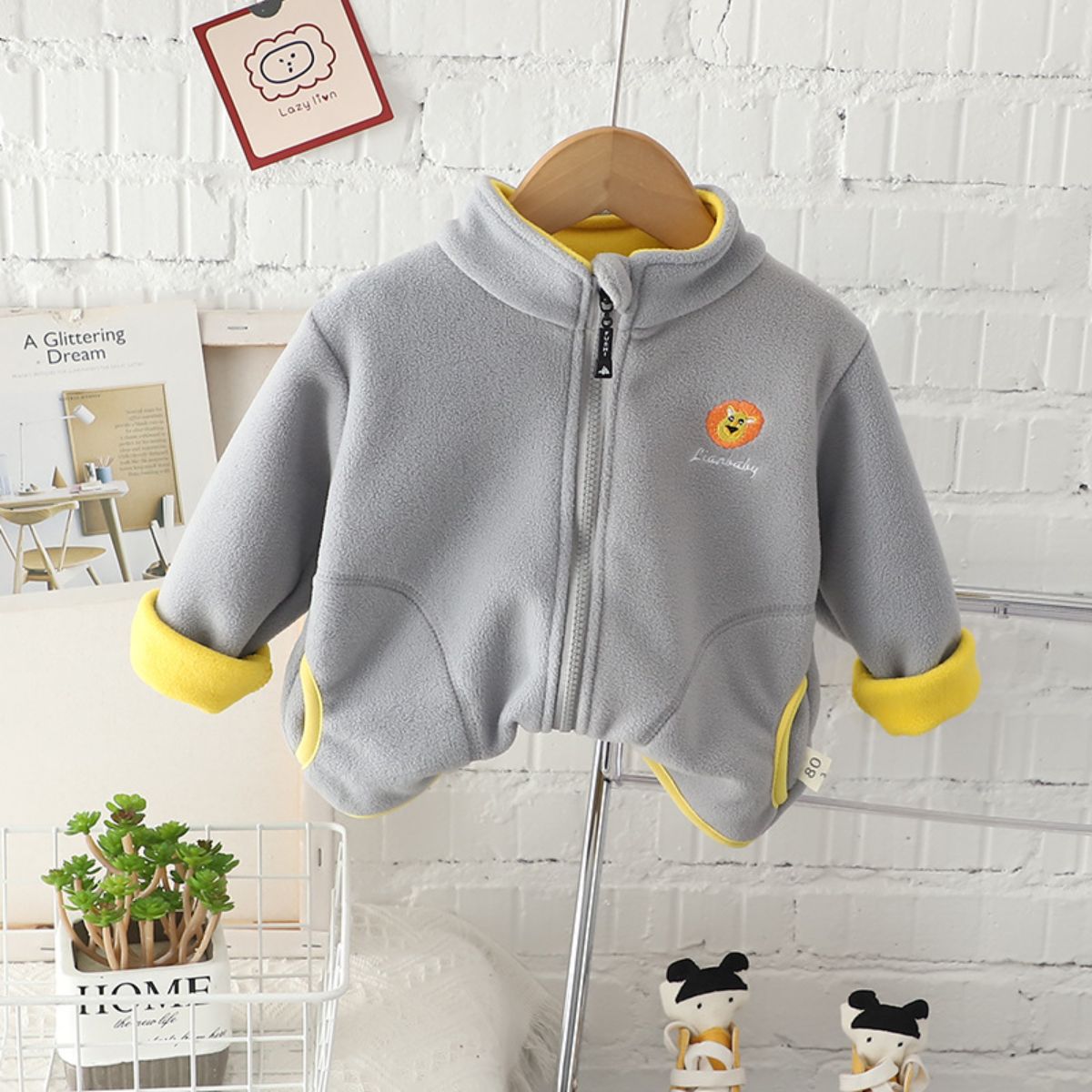 Boys' fleece jackets autumn and winter new styles for little kids and babies, fleece tops, children's long-sleeved clothes, children's clothing