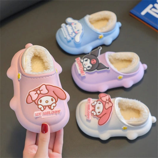 Children's girls autumn and winter Sanrio cute cartoon warm home cotton slippers