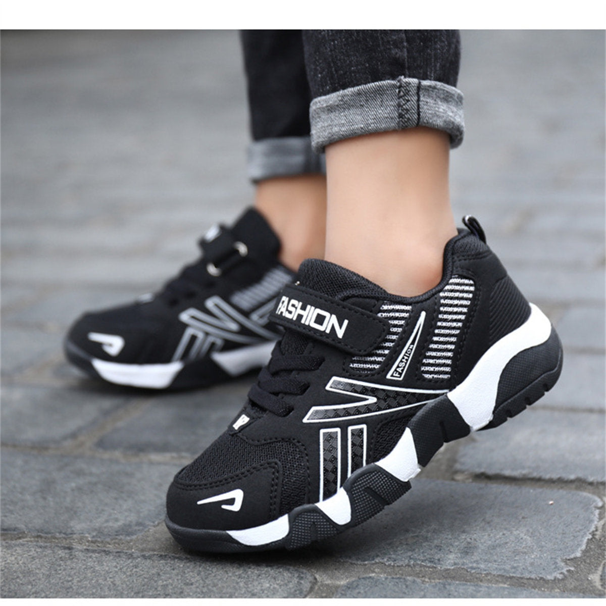 Medium and large boys' color matching cool style warm sports casual versatile sports shoes