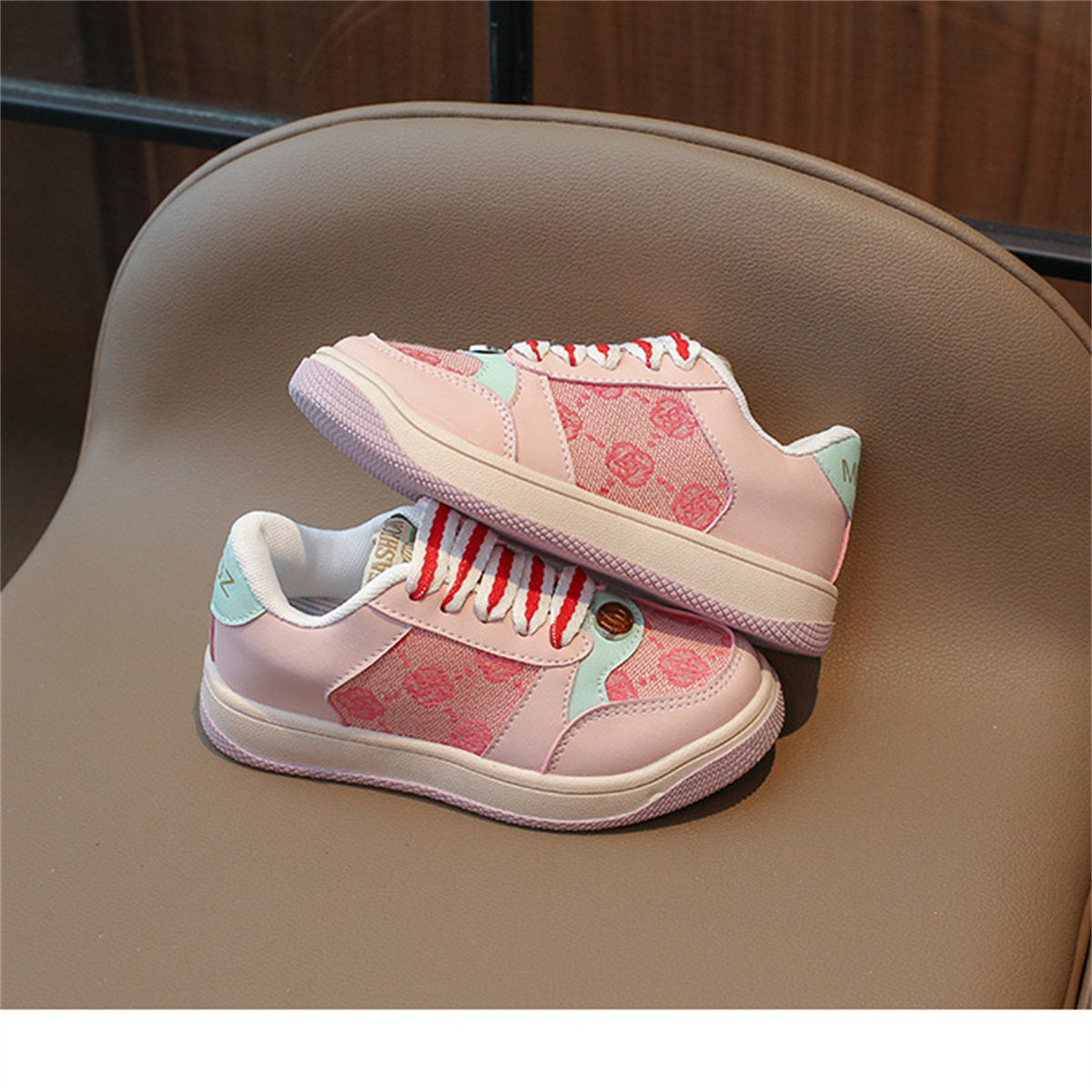 Children's and children's color matching print temperament urban style soft bottom low top sneakers